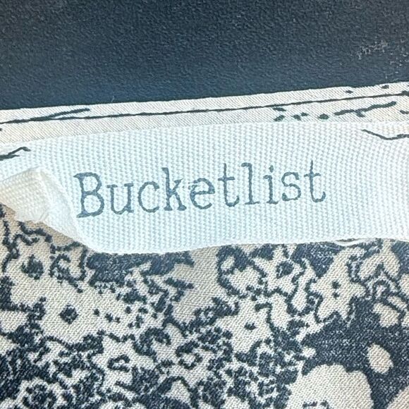 Bucketlist Toile Floral Wrap Midi Dress with Tie Waist in Black & Ivory | Large - Picture 7 of 8